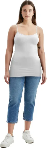 Vista 4 de Emmalise Camisola larga casual básica para mujer, con tirantes ajustables, top en capas