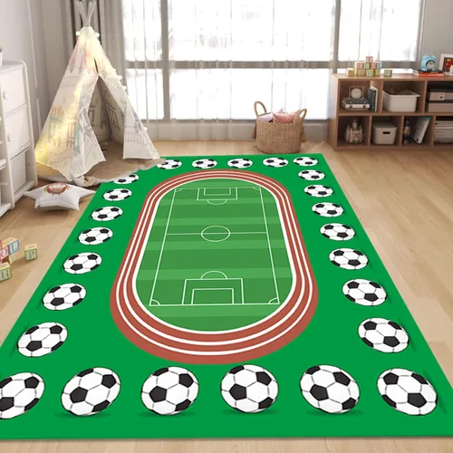 Vista 3 de Alfombra de campo deportivo, 3 x 4 pies, fondo de campo de fútbol americano, decoración del hogar, para sala de estar, dormitorio, habitación