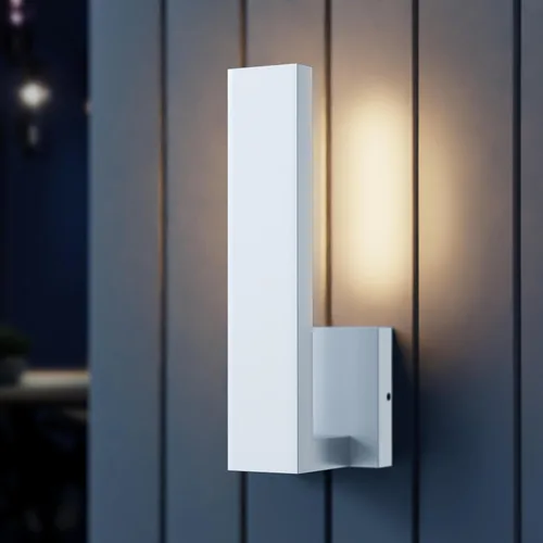 Vista 5 de LEEKI - Moderna lámpara exterior - Luminaria exterior en forma de L - 14W 3000K - Antióxido (blanco, 14.5 pulgadas) - Apliques de iluminación