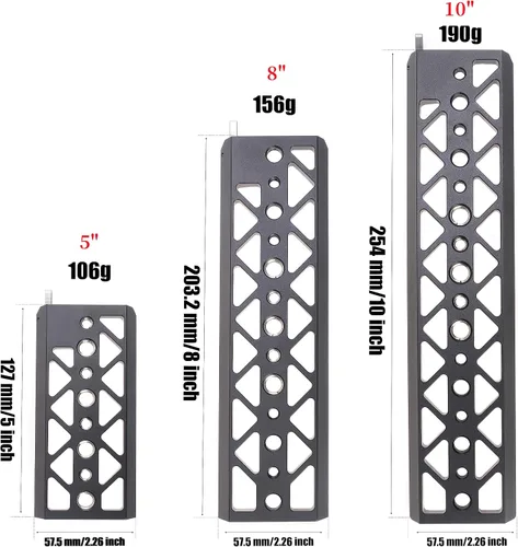 Vista 6 de Fotga Placa de cola de milano estándar de 5 pulgadas y 5 pulgadas con orificios de tornillo de 1/4 "-20 3/8"-16 para soporte de luz de trípode