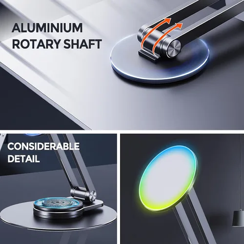 Vista 5 de CreaDream Soporte magnético para teléfono para escritorio, soporte de aluminio MagSafe para iPhone, plegable, ajustable, soporte para teléfono