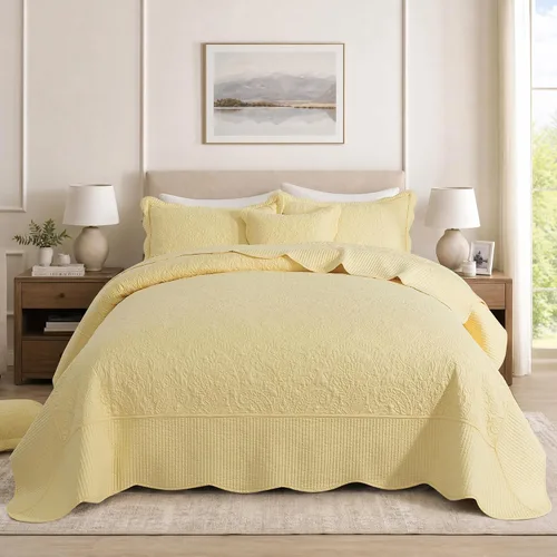 Vista 31 de HoneiLife Juego de ropa de cama tamaño Queen, juego de edredón de microfibra para cama Queen, colchas ligeras de 3 piezas, edredones reversibles