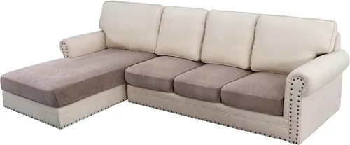 Vista 223 de H.VERSAILTEX Funda de cojín elástica de terciopelo para sofá, funda de cojín de felpa para cojines de silla, protector de muebles, cojín de asiento