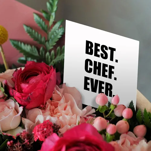 Vista 3 de Best Chef Ever - Regalos de texto para el mejor cocinero del mundo, tarjeta de felicitación, 6 x 6 pulgadas, individual (gc_179767_5)