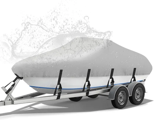 Vista 11 de Cubierta para barco 17-19 pies Fundas impermeables para barco Compatibles con bass, V-Hull y Tri-Hull, pesca y esquí, Runabout Bowrider, 17' 18' 19