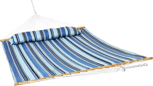 Vista 10 de Sunnydaze Hamaca Acolchada para Exteriores con Barras Separadoras - Hamaca Doble de Servicio Pesado con Capacidad de 450 Libras para Exteriores