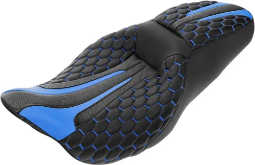 Vista 37 de Asiento de conductor, pasajero y piloto - SLMOTO Asiento de motocicleta de una pieza para 2 personas, compatible con Harley Touring Road King CVO
