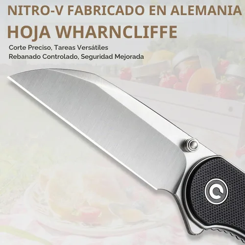 Vista 2 de CIVIVI Cuchillo de bolsillo - Elementum Cuchillo plegable con hoja Wharncliffe Nitro-V de 2.97 pulgadas, mango G10, ideal para regalo EDC al aire