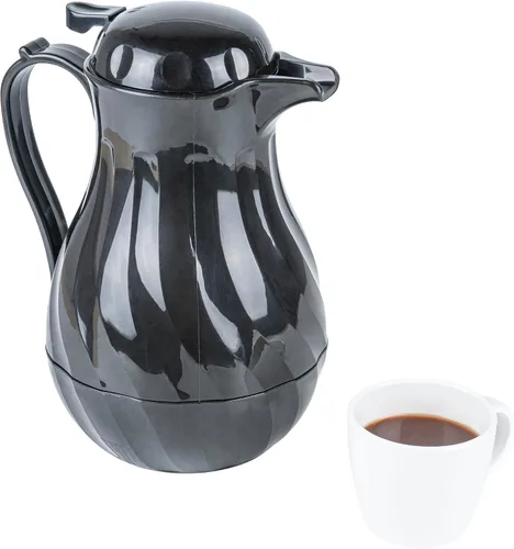 Vista 14 de Restaurantware Jarra térmica para café, paquete de 1 servidor de café aislado de plástico de 20 onzas con mango ergonómico, cafetera negra