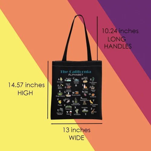 Vista 5 de MNIGIU Bolsa de lona California – Bolsa de bienvenida reutilizable ecológica