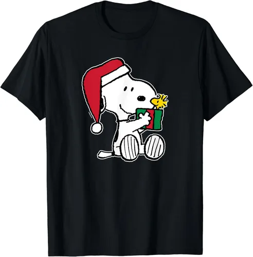 Vista 2 de Peanuts - Camiseta de Navidad Snoopy Woodstock, Negro