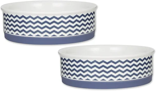 Vista 18 de Bone Dry Ceramic Pet Collection Chevron, juego pequeño, 4.25x2, gris, 2 piezas