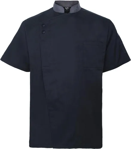 Vista 20 de TopTie - Bata de chef unisex de manga corta Negro