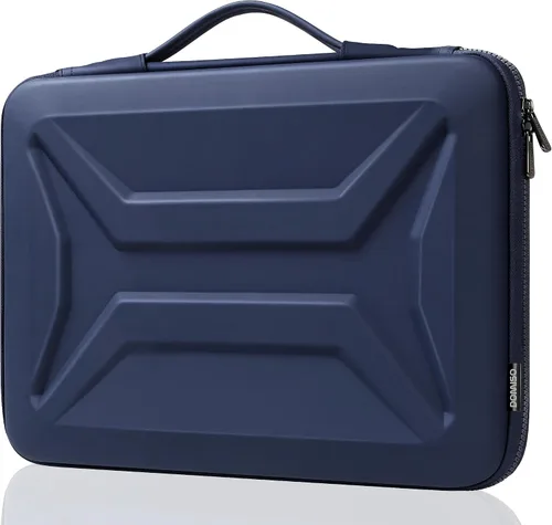 Vista 11 de DOMISO Funda rígida para laptop de 13 pulgadas, impermeable, a prueba de golpes, funda protectora para laptop con mango retráctil para MacBook Air