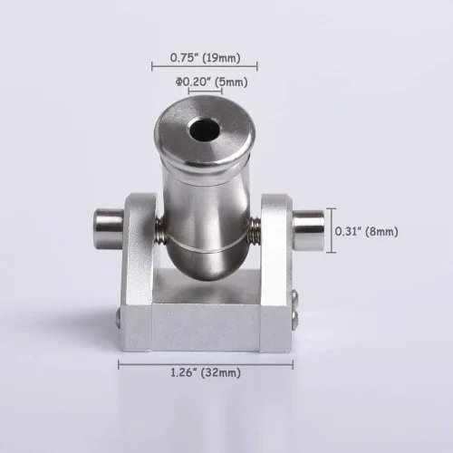 Vista 4 de Mini Cañón de Escritorio de Metal, Modelo de Cañón Mini Mecanizado CNC de Acero Inoxidable
