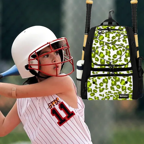 Vista 38 de Bolsa de béisbol juvenil con compartimento ventilado para zapatos, bolsa de bate de sóftbol para guantes de bateo, casco, equipo de teeball