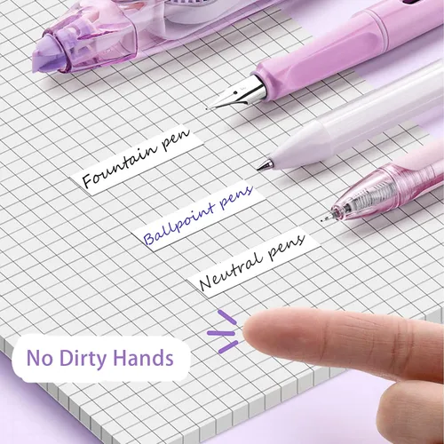 Vista 6 de 8 bolígrafos retráctiles de cinta blanca con 4 recambios para suministros