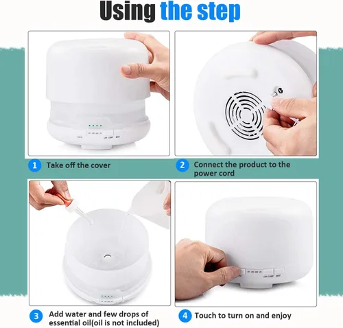 Vista 7 de Humidificador ultrasónico de niebla fría, humidificadores pequeños portátiles para dormitorio, hogar, oficina, viajes, habitación de bebé, difusor