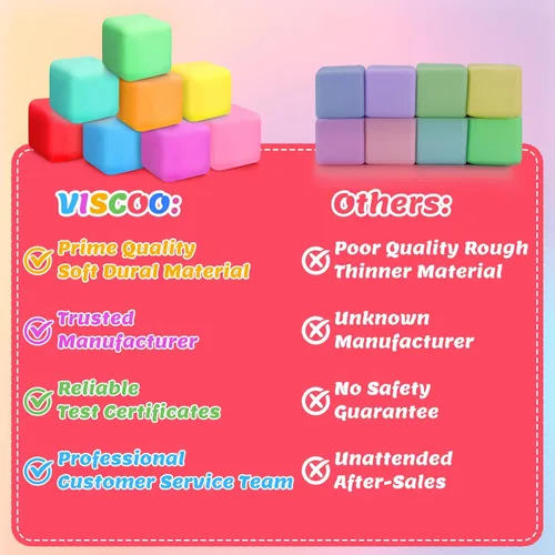 Vista 5 de Paquete de 12 cubos de estrés de aumento lento, bolas de estrés para masa, juguetes para aliviar la ansiedad, cubo suave, juguetes elásticos