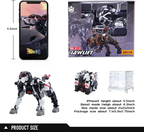 Vista 6 de 52TOYS Beastbox BB-51C Jawliet - Figura de acción de juguete de deformación, juguetes de conversión en mecha y cubo, regalo perfecto de fiesta