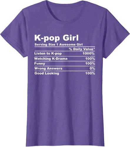 Vista 19 de Camiseta de regalo Kpop Kdrama para mujer K-pop Girl, Negro, S