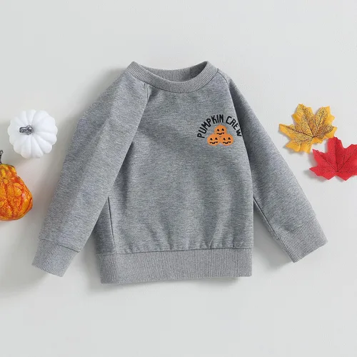 Vista 4 de Karwuiio Sudadera de manga larga con cuello redondo para bebé, niño, niña, Halloween, sudadera de manga larga, ropa de otoño