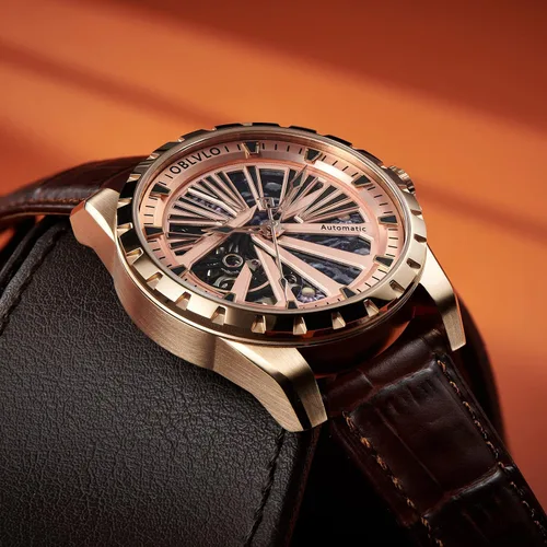Vista 2 de Marca de lujo mecánica militar esqueleto reloj para hombre automático negro deportivo relojes impermeables RMS-U