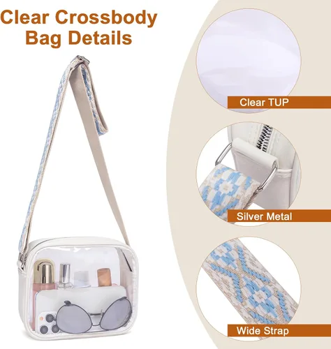 Vista 4 de CLUCI Bolsos para mujeres, bolsos cruzados para mujeres, bolso cruzado, bolso cruzado con correa ancha ajustable