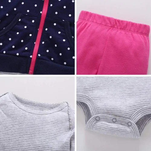 Vista 4 de Conjunto de ropa cálida de invierno y otoño para niños y niñas