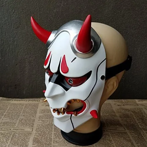 Vista 3 de Rulercosplay Máscara de cosplay de Halloween, máscara Hannya versión monstruo, máscara de cosplay