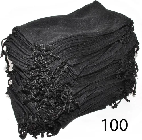 Vista 5 de Bulk Pouches For Glasses Microfiber Soft Cleaning Case Bag Black