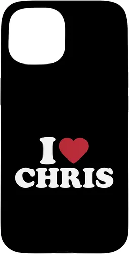 Vista 6 de Funda con corazón rojo para iPhone 16 I Love Chris, I Heart Chris