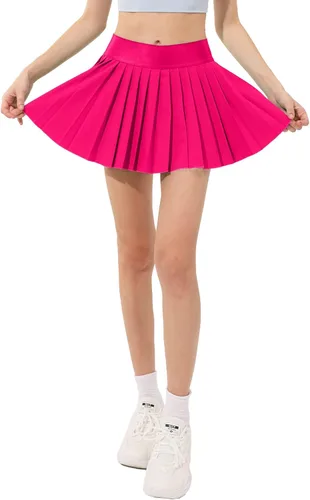 Vista 8 de Husnainna Falda de tenis plisada para mujer, pantalones cortos integrados de cintura alta, faldas atléticas con bolsillos, estilo casual