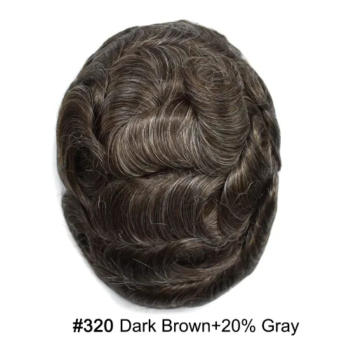 Vista 33 de Toupee para hombre 100% cabello humano real tupé para hombres 0.004 in piel de poliuretano para hombre, sistema de reemplazo de piezas de pelo