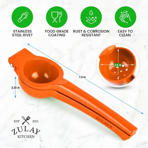Vista 4 de Hydration Nation Exprimidor de naranjas – Exprimidor de cítricos de metal de un solo tazón extrae naranjas en segundos – Exprimidor manual fácil