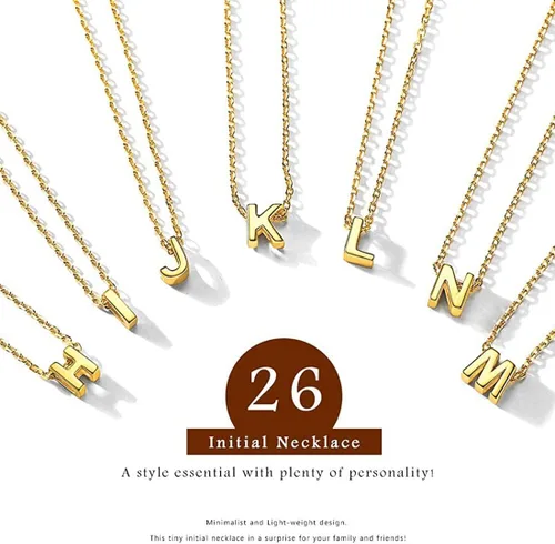 Vista 4 de ChicSilver - Collar de plata de ley 925 con inicial para mujeres y niñas, joyería de letras delicadas, para regalo personalizado (con caja de regalo)