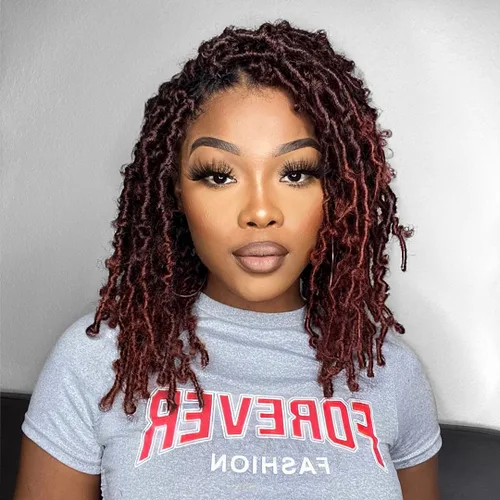 Vista 13 de Toyotress Butterfly Locs - Cabello de ganchillo de 8 pulgadas, 7 piezas de trenzas de ganchillo desgastadas pretrenzadas, color negro natural