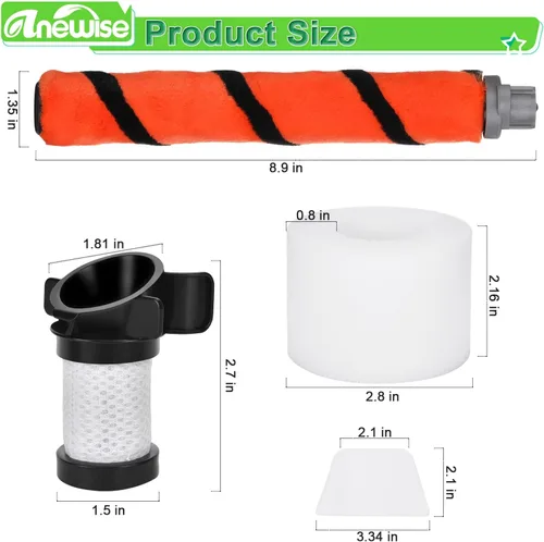 Vista 3 de Anewise Filtro de repuesto para aspiradora inalámbrica Shark ION Flex Duo Clean IF100 F80 UF280 IF200 IF201 IF202 IF203Q IF252 IF281 IF282, 2 HEPA +