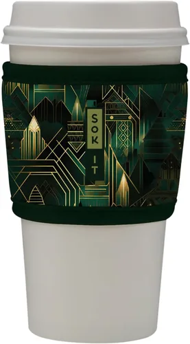 Vista 191 de Sok It HotSok Coffee & Tea - Funda de neopreno con aislamiento reutilizable (floral abstracto)