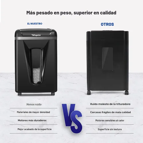 Vista 7 de Wingwise Trituradora de papel micro cortado de 9 hojas para oficina en casa