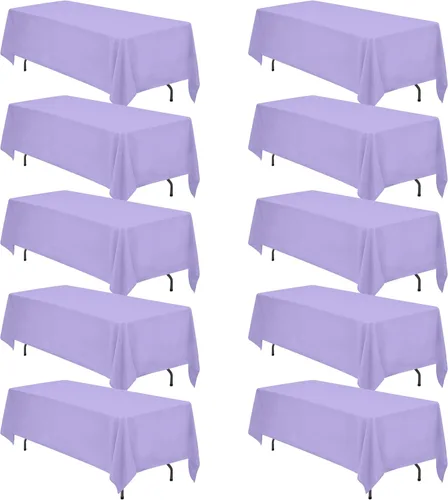 Vista 123 de BRILLMAX - Manteles para mesa rectangular de 6 pies, tela de lino de poliéster, lavable, para boda, recepción, banquete, fiesta de cumpleaños, 60 x