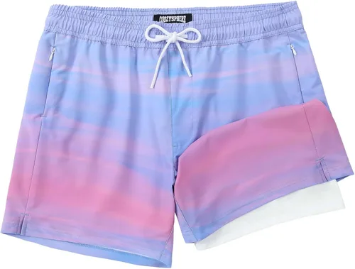 Vista 20 de Mens Swim Trunks with Compression Liner 5 Inch Inseam Swimming Trunks Shorts for Men
