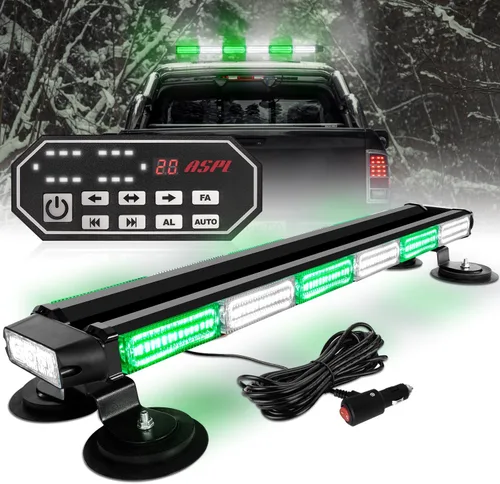 Vista 9 de ASPL - Barra de luces estroboscópicas de 66 cm, 126 LED, de emergencia, para techo, doble cara, con controlador, intermitente, de advertencia, luz