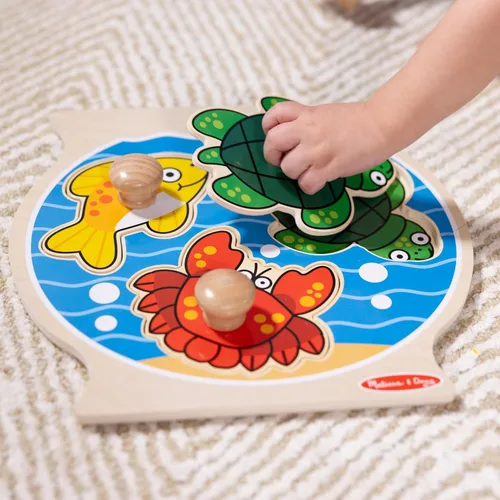 Vista 2 de melissa & doug pecera Jumbo perilla de madera Puzzle, Versión estándar, Multicolor