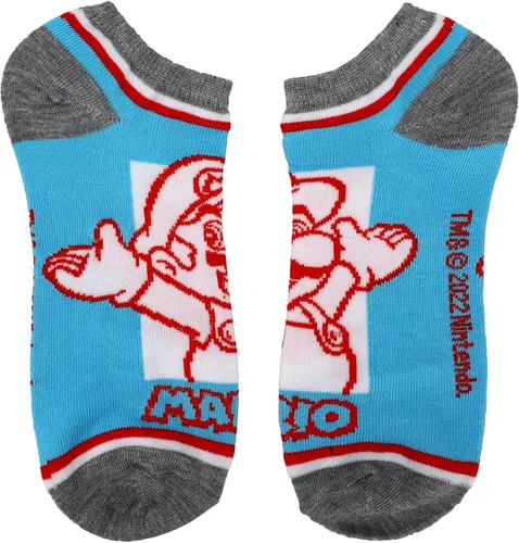 Vista 3 de Super Mario Bros Mario & Luigi Mixed Icons - Paquete de 5 calcetines tobilleros para mujer, Multi colorido