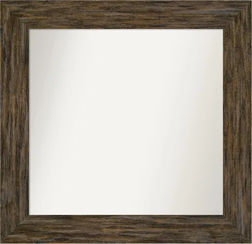 Vista 20 de Amanti Art Espejo personalizado, espejo de baño marrón Fencepost, espejo de pared o espejo de tocador de baño sobre el fregadero (27 x 27 pulgadas)