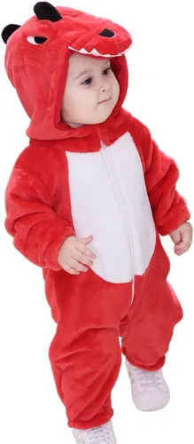 Vista 10 de ABTSHU Disfraces de animales para bebé, disfraz de Halloween para niños pequeños Dinosaurio verde