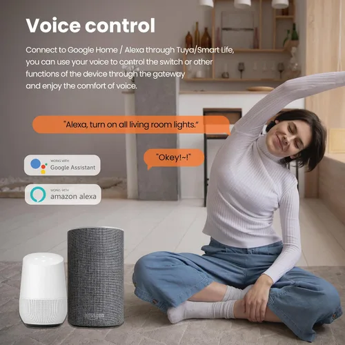 Vista 8 de Zigbee Smart Touch - Interruptor de luz de pared, control de aplicación/voz, visión nocturna, requiere puerta de enlace Tuya