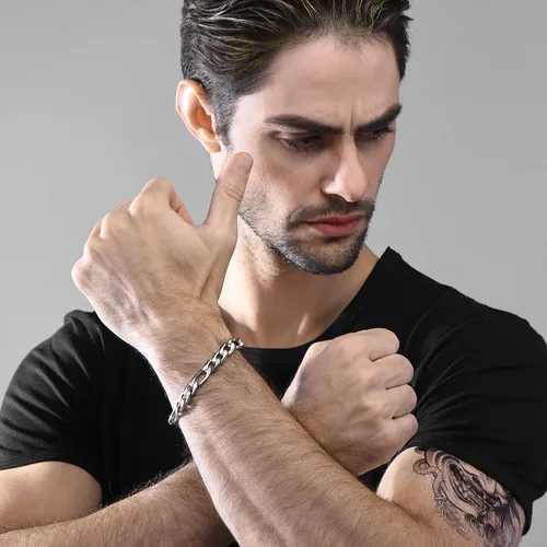 Vista 2 de U7 Figaro Bracelet, Stainless Steel Figaro Chain Bracelet, Rope Chain Bracelet Stainless Steel 18K Gold Plated Wrist Chain for Men Women