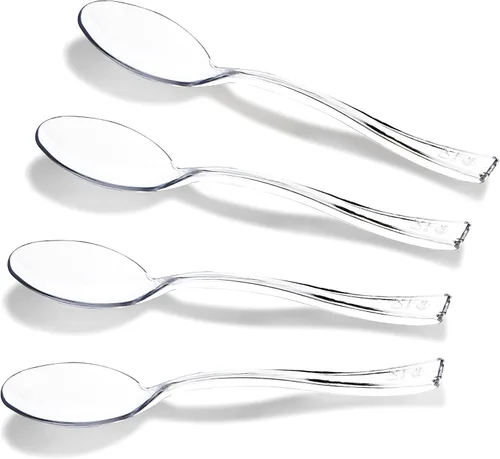 Vista 11 de WDF 300 piezas de plástico transparente mini tenedores de plástico transparente de 4 pulgadas tenedores de degustación de plástico Tenedores